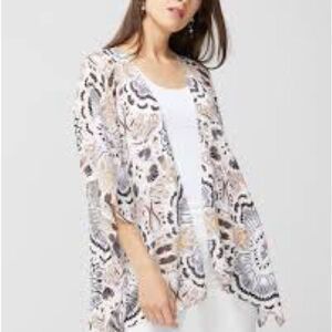 NWT Chico's Women's L/XL Bold  Ruana Lace Back Covering Multicolor Buttery soft